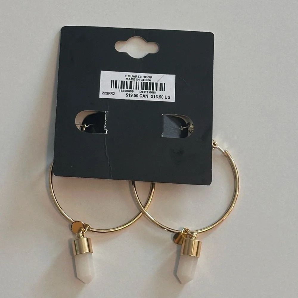 Torrid Quartz Gold Hoop Earrings